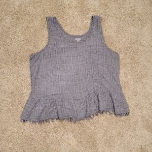 Falls Creek Navy/White Peplum Tank 3X